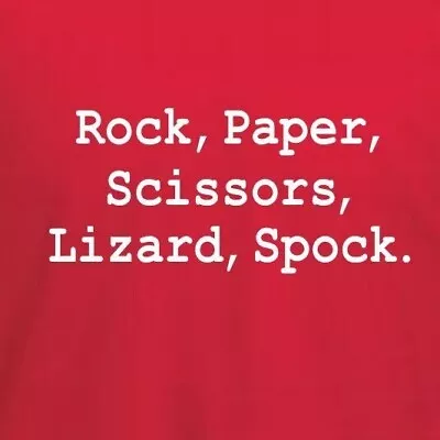 Buy Rock Paper Scissors Lizard Spock   Funny T-shirt Inspired By The Big Bang Theory • 7.98£