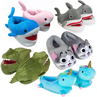 Buy Mens Womens Novelty Funny Crocodile Slippers Soft Comfy Character House Slipper • 13.67£