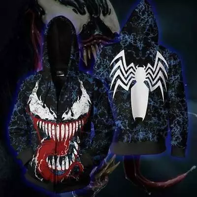 Buy Spider-man Venom Hoodie Sweater Cosplay Men's Teens Hooded Sweatshirt Coat Gift • 28.44£