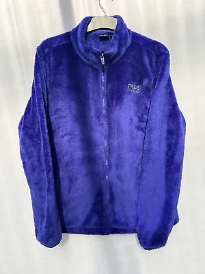 Buy Fila Zip Up Winter Faux Fur Teddy Fleece Purple Sports Size XL Needs Debobbling • 11.24£
