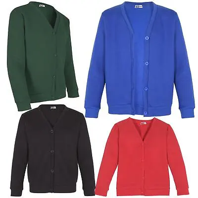 Buy Kids Girls Scouts School Uniform Cardigan Brushed Fleece V Neck Cardigans Tops • 7.99£