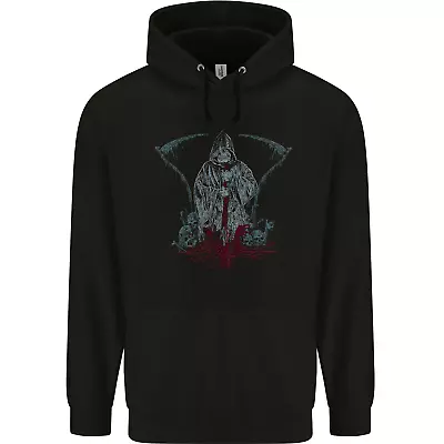 Buy Grungy Grim Reaper Satanic Skulls Heavy Metal Mens 80% Cotton Hoodie • 19.99£