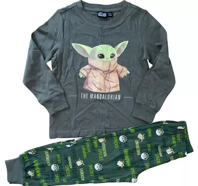 Buy New Boys Star Wars Baby Yoda Pyjamas.top And Slim Fit Bottoms.3-4yrs. • 5.95£