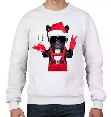Buy French Bulldog Santa Claus Style Father Christmas Men's Sweater  Jumper • 22.95£