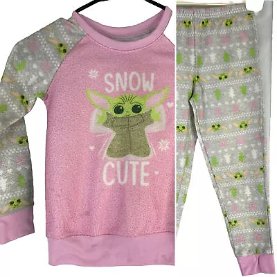 Buy Star Wars Baby Yoda Snow Cute Grogu Mandalorian Fleece Pajamas Kids Size 6 • 15.71£