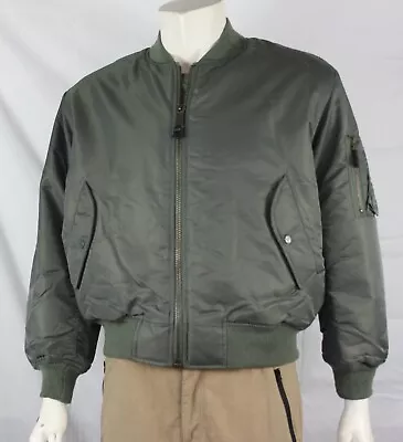 Buy Highlander MA1 Military Style Bomber Jacket Padded Olive Green • 24.99£