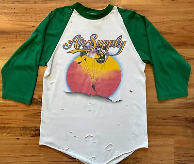 Buy Vintage Air Supply World Tour T Shirt 1982 Raglan DISTRESSED Sz M • 119.99£
