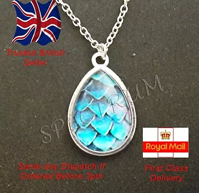 Buy Game Of Thrones Jewellery Teardrop Light Blue Dragon Egg Pendant Necklace  • 0.99£
