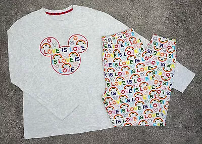 Buy Bnwt George @ Asda Mickey Mouse Pride Love Is Love Rainbow Pyjamas Size M • 9£