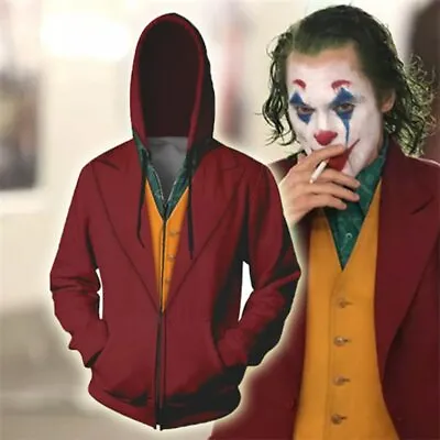 Buy Joker Joaquin Phoenix Arthur Fleck Cosplay Hoodie Christmas Party Jumper Costume • 31.50£