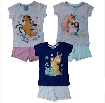 Buy Girls Pyjama Set Spirit Shorts And T-shirt Nightwear Sleepwear Kids Age 4-10 • 9.99£