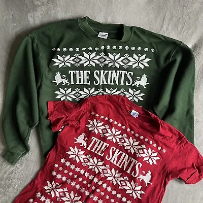 Buy The Skints Band Part & Parcel Christmas Bundle Green Sweater, Red T-shirt Size M • 25£