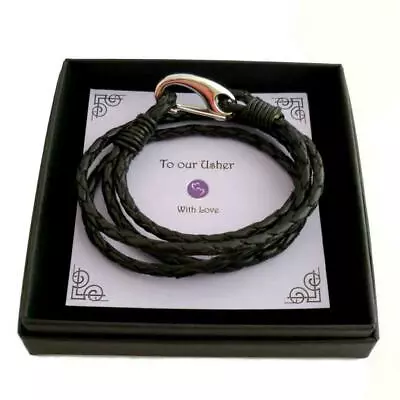 Buy Men's Jewellery, Leather Bracelet With Gift Box For Dad, Brother, Uncle, Son Etc • 12.99£