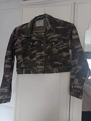Buy Womens Denim And Co Camouflage Cropped Jacket Uk 8 • 7.99£