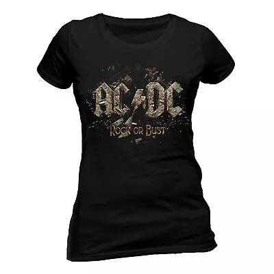 Buy Ladies ACDC Rock Or Bust Official Hard Rock Heavy Metal Tee T-Shirt Women Girls • 15.99£