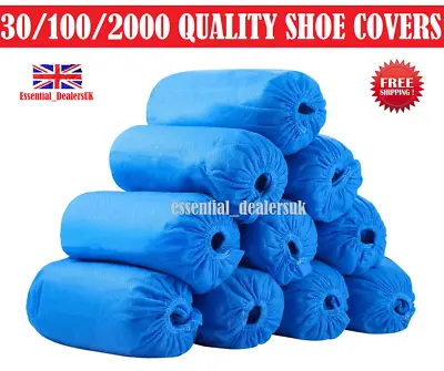 Buy Disposable BLUE Plastic Over Shoes 30/50/100/2000  Shoe Covers Carpet Protectors • 45.99£