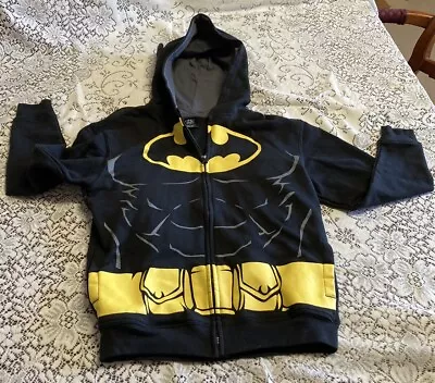 Buy Batman Hoodie Boy's Long Sleeve Full Zipper Logo Black Large W/Detachable Cape • 15.39£