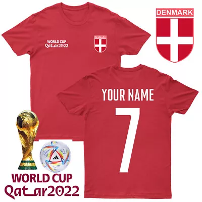 Buy Personalised Denmark Kids T-Shirt Football Name Number Tee #WC • 7.59£