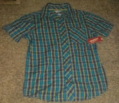Buy Boys Plaid Button Down Short Sleeve Shirt SZ S 6/7 Arizona Jeans • 5.62£