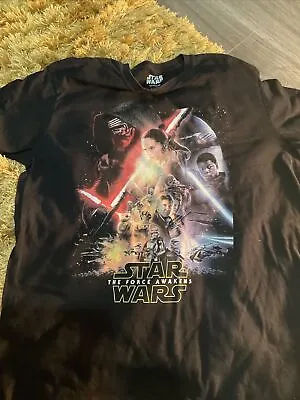 Buy Black Star Wars T-shirt The Force Awakens Casual/ Holiday/ College XL • 4.99£