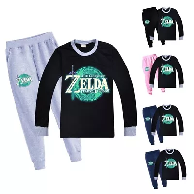 Buy Children The Legend Of Zelda Tears Of The Kingdom T Shirt Top+Pants Pyjamas Sets • 19.99£