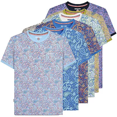 Buy Mens Lambretta All Over Paisley Branded Retro Casual T-Shirt Sizes M To 4XL • 13.99£