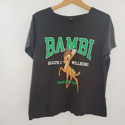 Buy Disney Bambi T Shirt Size Xl Uk 20 - 22 Khaki Green Health And Wellbeing Cotton • 9.99£