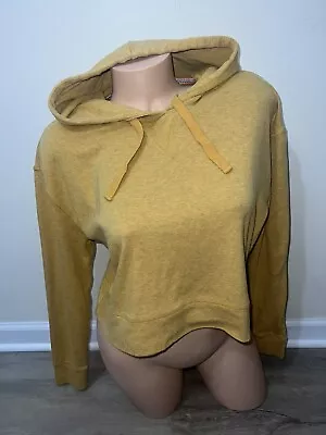 Buy The Normal Brand Women’s Cropped Hoodie Sweater Sweatshirt Yellow Medium • 20.79£