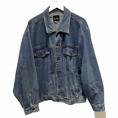 Buy LA Blue Jeans Denim Trucker Jacket Vintage 90s Mens XL • 24.95£