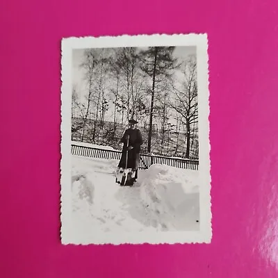 Buy Old Photo Antique Grandpa Man Winter Snow Shovel Hat Coat Jacket Fashion Old Photo • 7.14£