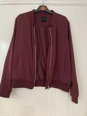 Buy Women’s Burgundy Lightweight Bomber Jacket From New Look Size 14 • 4.75£