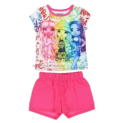 Buy RAINBOW HIGH Pajama Set Girl Size 4 5 6 7 8 10 12 Doll T Shirt Shorts Summer NWT • 13.62£