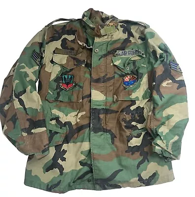 Buy Vintage Retro  Army Jacket 1980 M65 Camouflage Khaki Green  Size Small • 65£