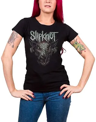 Buy ✨New✨Black Slipknot Fitted T-shirt With Infected Goat Print Size L UK 12!  • 10£