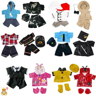 Buy 8 /20cm - TEDDY BEAR CLOTHES Safari, Raincoat, Army, Hoodie, Tuxedo, Chef, Jeans • 10.99£