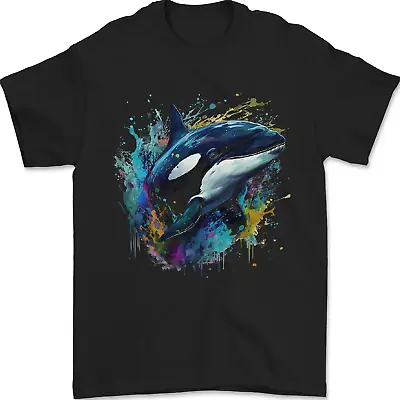 Buy A Colourful Orca Killer Whale Mens T-Shirt 100% Cotton • 8.49£
