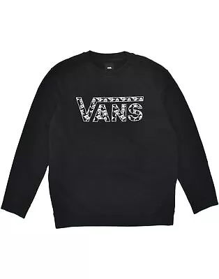 Buy VANS Boys Graphic Sweatshirt Jumper 15-16 Years XL Black Cotton AT07 • 14.12£