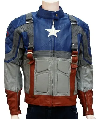 Buy Captain America First Avenger Leather Jacket Size XS To 4XL Movie Leather Jacket • 189.99£