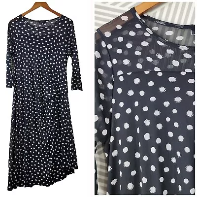 Buy Comfy USA Womens Size Small Dress Black Sheer Mesh Lined Lagenlook Midi Black • 33.04£