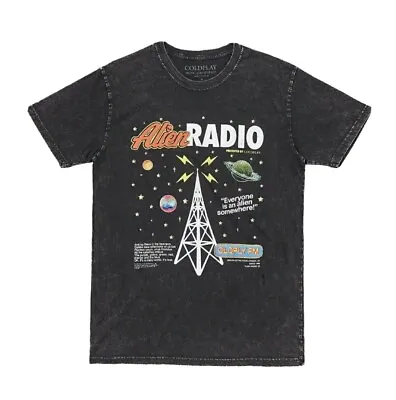Buy Official Coldplay Music Of The Spheres Tour “ALIEN RADIO” T-Shirt Unisex Large • 70.99£