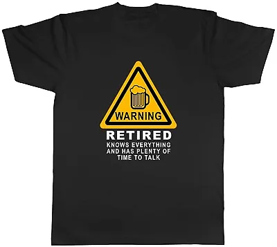 Buy Retirement- Warning Retired Knows Everything Mens Unisex T-Shirt Tee Gift • 8.99£