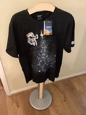 Buy BNWT - Next - Mens Black Christmas NASA Space Licence T-Shirt - Size Large - New • 11.95£