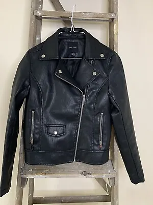 Buy New Look Biker Jacket Faux Soft Leather Ladies Size 6 Black Style Fashion • 23.99£