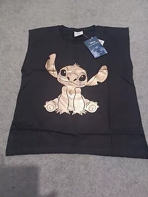 Buy Black Disney Stitch Tshirt Large • 7.99£