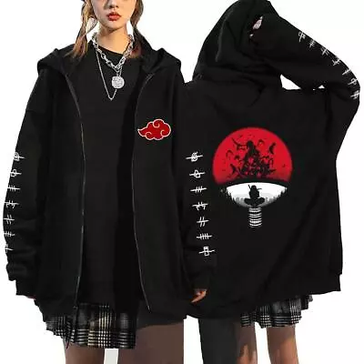 Buy Anime Naruto Printed Hooded Jacket Coat Women Zip Up Hoodie Sweatshirt Outwear • 19.94£