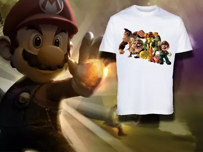 Buy Boys Super Mario Cartoon Kids T-shirts Short Sleeve Crew Neck Cotton Donkey Kong • 12£