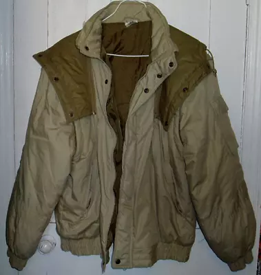 Buy Men's Jacket Detachable Arms & Hood Beige Olive Hood L Polyester Cotton Nylon • 5£