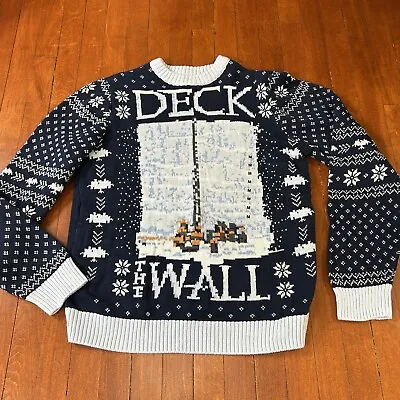 Buy Game Of Thrones Deck The Wall Womens Medium Long Sleeve Holiday Sweater NEW • 16.66£