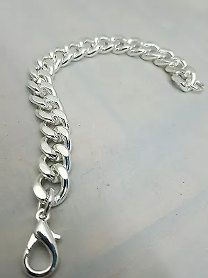 Buy Chain Bracelet Unique Men's Heavy Silver Coloured Link Jewelry Cheap .. . . . • 4.99£