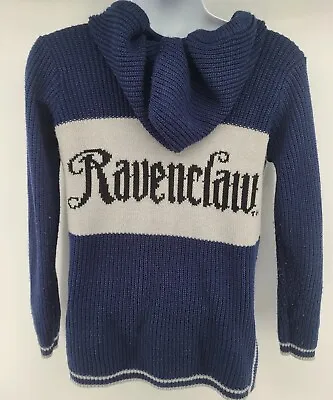 Buy Harry Potter Ravenclaw Knit Hooded V-Neck Sweater Hoodie Size S • 58.37£